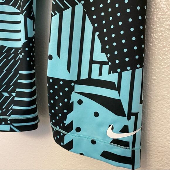 Nike Pro run geometric print patchwork capri dri fit cropped running leggings M - Picture 10 of 10